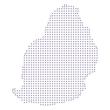 Mauritius haritalı noktalı desen dizaynı mor daire