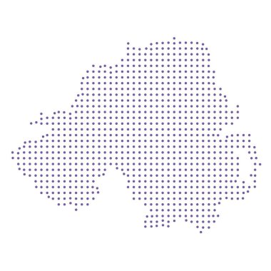 Kuzey İrlanda haritası noktalı desen dizaynı mor daire