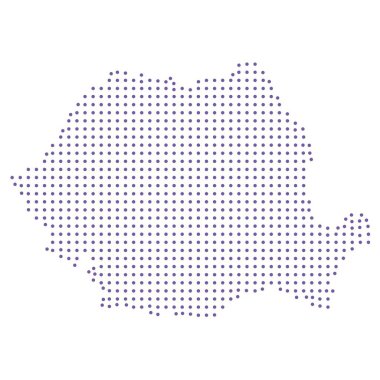 Romanya haritası noktalı desen dizaynı mor çember