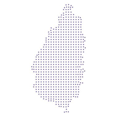 Saint Lucia haritalı nokta desenli mor daire