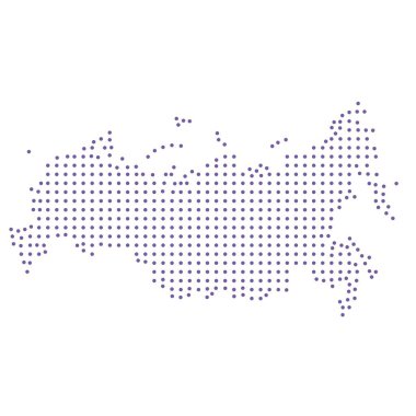 Rusya haritalı nokta desenli mor daire dizaynı