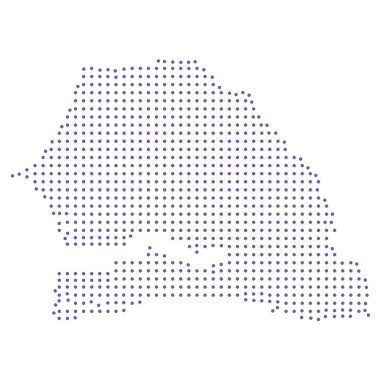 Senegal haritalı nokta desenli mor daire