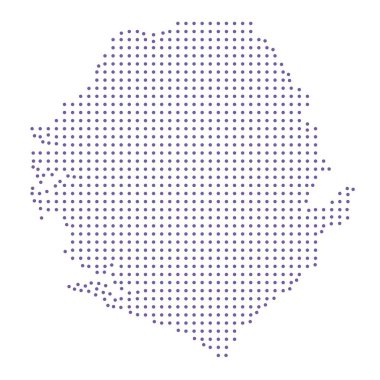 Sierra Leone haritalı noktalı desen dizaynı mor daire