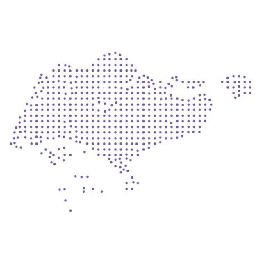 Singapur haritalı noktalı desen dizaynı mor daire