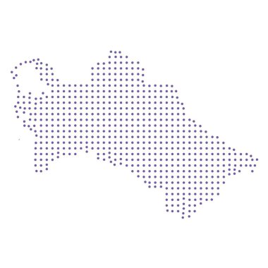 Türkmenistan haritalı nokta desenli mor daire