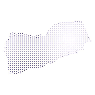 Yemen haritalı nokta desenli mor daire dizaynı