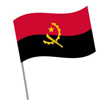Angola ulusal bayrağı bayrak direğiyle dalgalanıyor