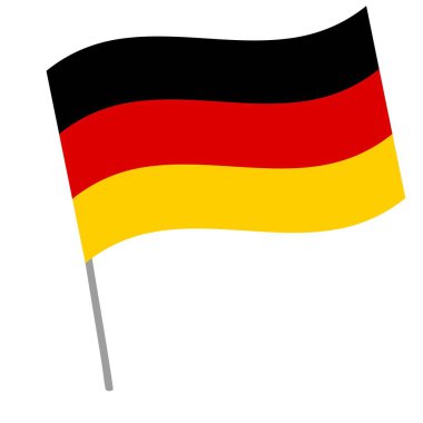 Almanya ulusal bayrağı bayrak direğiyle dalgalanıyor