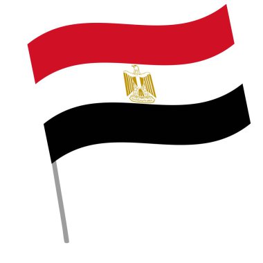 Mısır ulusal bayrağı bayrak direğiyle dalgalanıyor