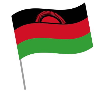 Malawi ulusal bayrağı bayrak direğiyle dalgalanıyor