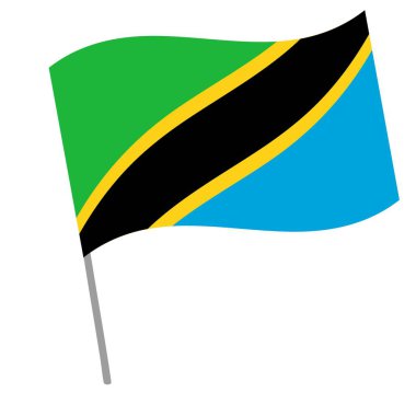 Tanzanya bayrağı bayrak direğiyle dalgalanıyor