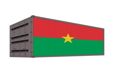 Nakliye konteynerli Burkina Faso ulusal bayrağı