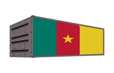 Nakliye konteynırlı Kamerun ulusal bayrağı