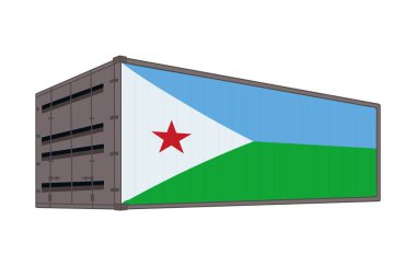 Cibuti konteynırlı ulusal bayrağı