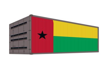 Konteynırlı Gine Bissau Ulusal Bayrağı