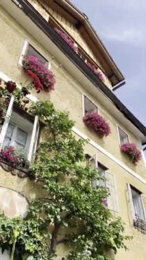 Hallstatt, Avusturya 'da parlak sarı bir ev..