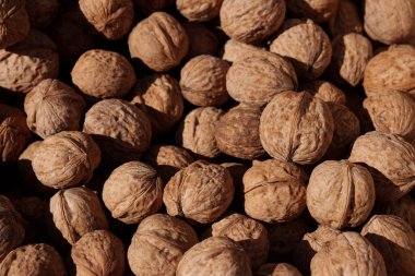 Kabukta bir sürü olgun ceviz var. Sağlıklı beslenme, doğal ürünler, fındık işi, yemek pişirme ve tarım.