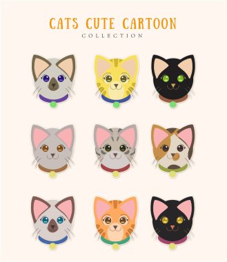 Free vector coloured cats collection
