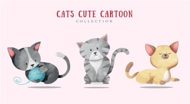 Free vector coloured cats collection