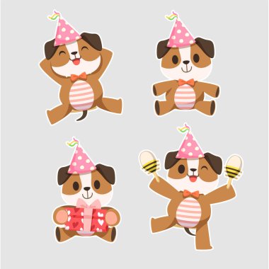 Vector different type of vector cartoon dogs