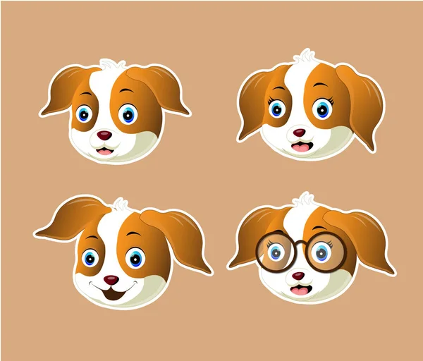 Vector Different Type Vector Cartoon Dogs — Stock Vector