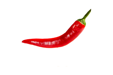 Şeffaf arkaplanda kırmızı biber izole et