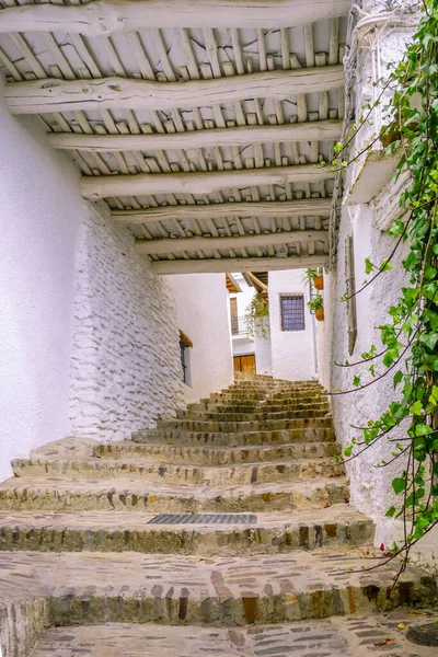 Straat Van Een Typische Stad Alpujarra Van Granada Met Witte — Stockfoto