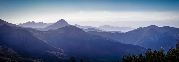 Bild Mit Dunst Von Den Kämmen Der Serrania Alpujarra Von — Stockfoto