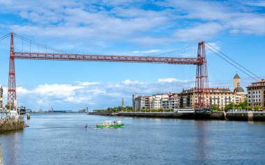 Vizcaya Köprüsü, mimari demir köprü, yayalar ve araçlar için dünyanın ilk feribot köprüsü.