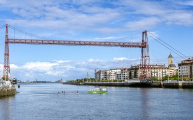 Vizcaya Köprüsü, mimari demir köprü, yayalar ve araçlar için dünyanın ilk feribot köprüsü.
