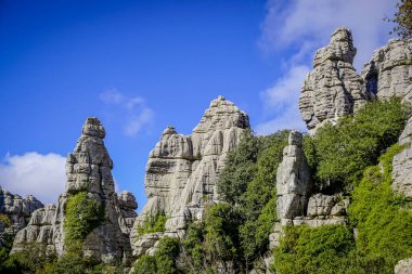 Rock formations with curious shapes in the Torcal de Antequera in the province of Malaga clipart