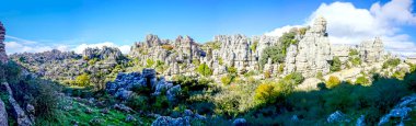 Rock formations with curious shapes in the Torcal de Antequera in the province of Malaga clipart