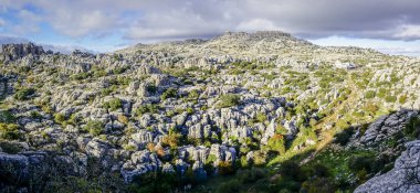 Malaga 'nın Torcal de Antequera bölgesinde ilginç şekillere sahip kaya oluşumları