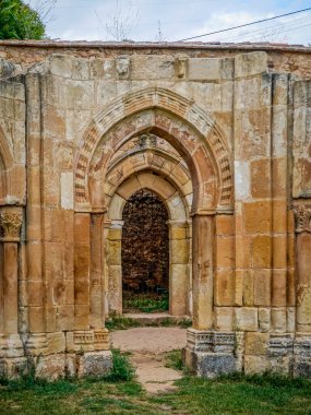 Dome of the Hermitage of San Saturio, Impressive chapel from the 18th century, with baroque architecture and frescoes, located on a hillside next to the Duero River in the province of Soria clipart