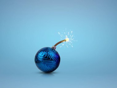 Mutlu yıllar kutlaması için yaratıcı bir imaj Noel topu bombasıyla