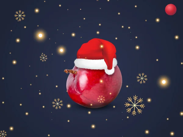 Neujahr Weihnachtsbaum Und Weihnachtsmann Illustration — Stockfoto