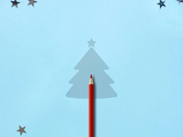 Tužka Vánoční Stromeček Vánoční Den Vánoční Ozdoby Pozadí — Stock fotografie