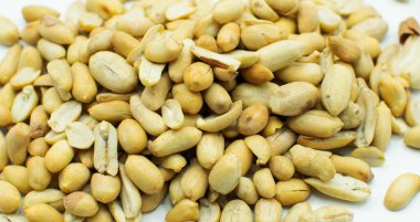 Arka plan, üstten görünüm olarak kuru Kabuklu fıstık. Sağlıklı snack