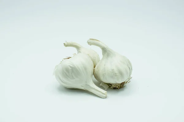 Σκόρδο Λευκό Φόντο — Φωτογραφία Αρχείου