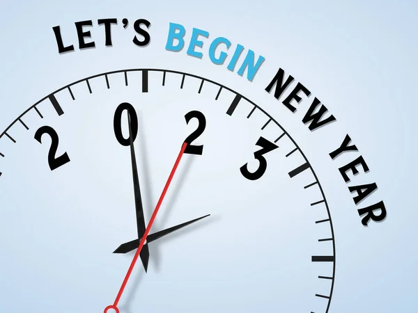 Lets begin new year, wishing happy new year, new year eve greetings and new year wishing clock concept