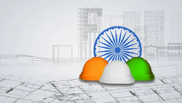 Tri Color Construction Caps Republic Day Special Republic Day India — Zdjęcie stockowe