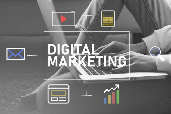 Digitale Marketing Link Building Online Branding Achtergrond — Stockfoto