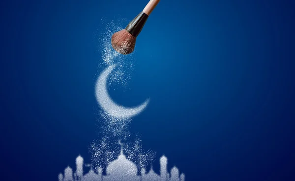 Щасливий Рамадан Щасливий Привітання Рамадана Ісламський Місяць Мубарак Півмісяць Фону — стокове фото