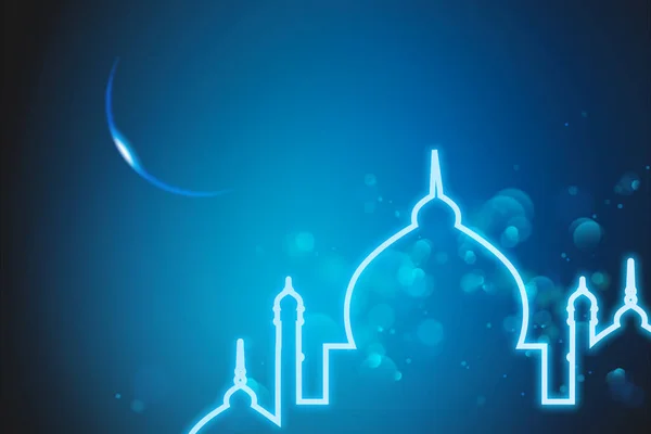 Glad Ramadan Glad Eid Islamisk Hälsning Islamisk Måne Eid Mubarak — Stockfoto