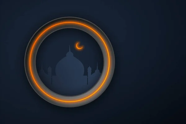 Happy Ramadan Happy Eid Ramadangruß Islamischer Mond Sichel Des Ramadans — Stockfoto