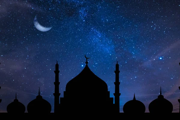 Ramadan Felice Eid Felice Eid Ramadan Luna Islamica Saluto Ramadan — Foto Stock