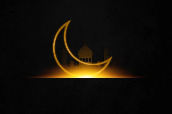Feliz Ramadán Feliz Eid Saludo Ramadán Luna Islámica Diseño Islámico — Foto de Stock