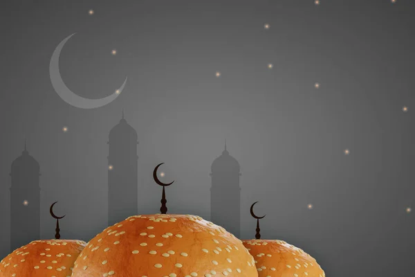 幸せなラマダーン 幸せなイード ラマダーンのカレーム イスラムの月 イードムバラクとラマダーンの挨拶の背景 — ストック写真