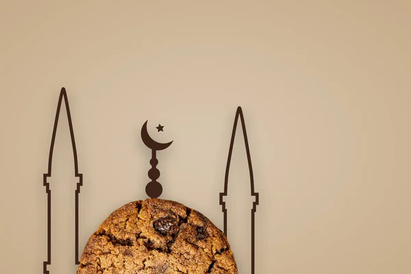 幸せなラマダーン 幸せなイード ラマダーンのカレーム イスラムの月 ラマダーンのムバラクとイスラムの挨拶画面 — ストック写真