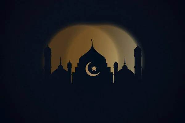 Feliz Ramadán Feliz Eid Saludo Ramadán Luna Islámica Media Luna — Foto de Stock
